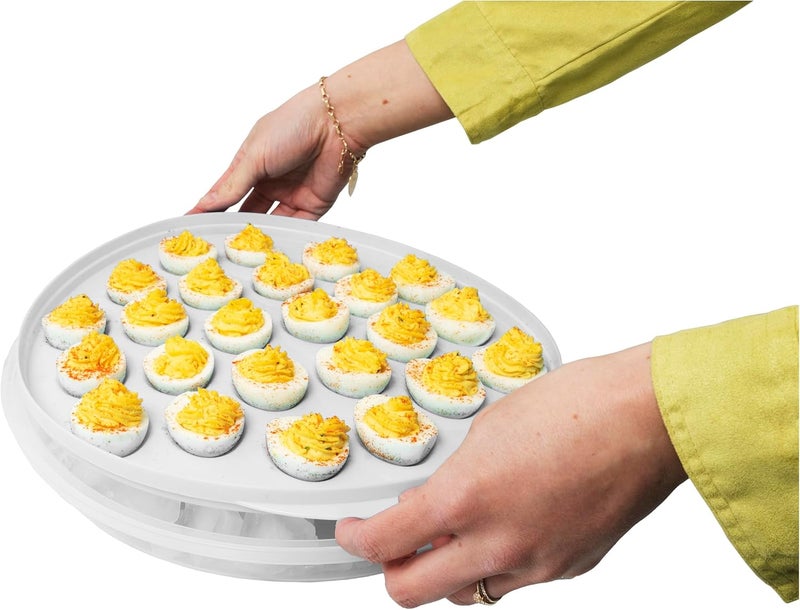 KOLORAE Reusable Deviled Egg Tray Carrier Serving Platter with Lid, Holds 2 Dozen Eggs, Great for Parties, Celebration Entertaining, Easter - Image 3